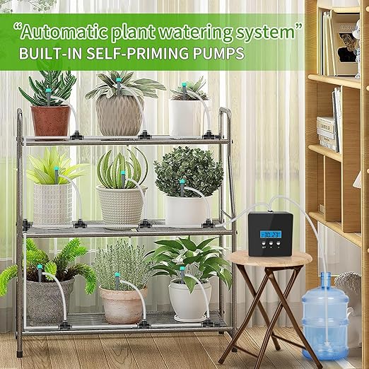 Automatic Watering System for Potted Plants - 10-Pot Indoor Plant Waterer with Timer, Leak-Proof Design & USB-C/Battery Power