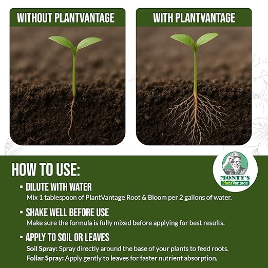PlantVantage Root & Bloom Fertilizer - Concentrated Liquid Fertilizer for Strong Roots and Big Blooms - Bloom Plant Food for Trees, Shrubs, Flowers and Vegetables - Ideal Soil and Foliar Spray - 32 oz