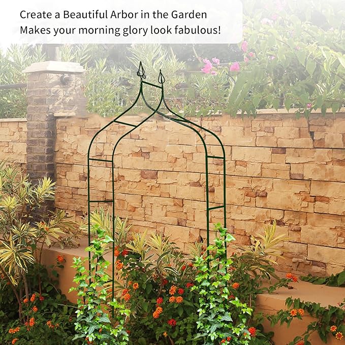 8.3 Ft H x 4.6 Ft W Metal Pergola Arbor for Various Climbing Plant Wedding Garden Arch Bridal Party Decoration Wide Arbor