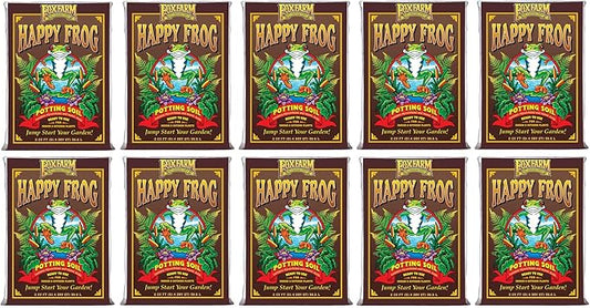 FoxFarm Happy Frog Potting Soil, 2cu ft (Pack of 10) - for Indoor/Outdoor Container Plants, Improves Root Efficiency, pH Adjusted for Optimal Nutrient Uptake - Contains Mycorrhizae and Humic Acids