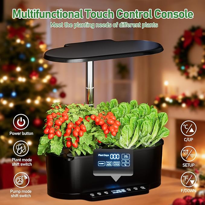SPECILITE Hydroponics Growing System Kit with 30” Height, 15 Pods Herb Garden with 36W Grow Light, Auto Timer & Pump System, APP & WiFi Controlled Smart Indoor Garden for Vegetables,Kitchen & Gifts