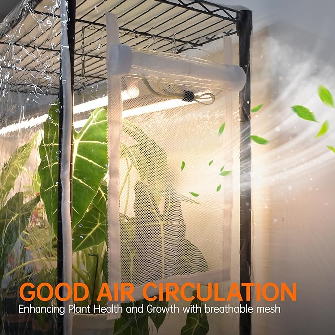 Bstrip Indoor Greenhouse with Grow Light, Tall Green house with 6 Pack T5 Full Spectrum Plant Lights with Timer, Plant Shelf with Tent for Indoor Plant, Seed Starting, Seed Tray, 35.4"x13.8"x70.8"