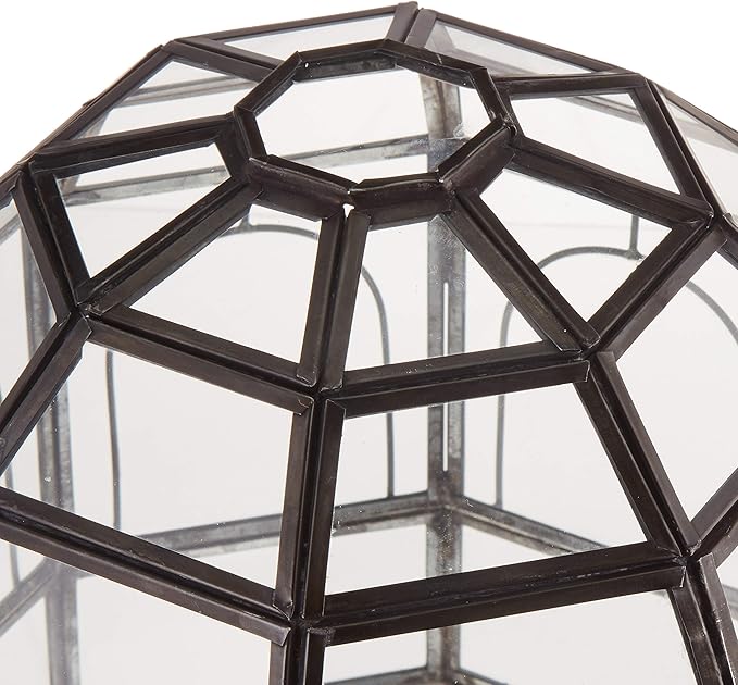 Urban Born Handmade Birdcage Style Glass Terrarium in Bronze — 10" x 9" x 9"