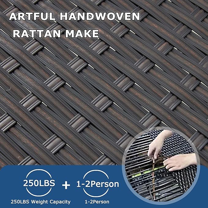 46" Outdoor Rattan Backless Bench, All-Weather Patio Garden Bench for Backyard, Porch, or Lawn, Durable Steel Bench for Outdoor Spaces