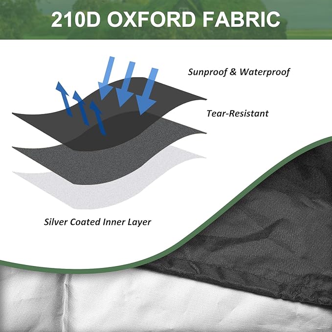 MECCANIXITY Zipper IBC Tote Cover 275 Gallon, 210D Oxford Waterproof Sunshade Rain Barrel Water Tank Protective Cover for 1000L Outdoor Garden, (39.37 x 47.24 x 45.66 Inch, Black)