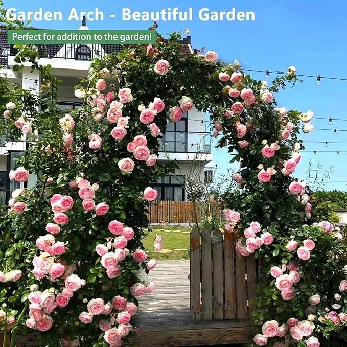 7.9 Ft H x 4.6 Ft W Metal Pergola Arbor,Assemble Freely 2 Sizes,for Various Climbing Plant Wedding Garden Arch Bridal Party Decoration Wide Arbor, 1 Pack