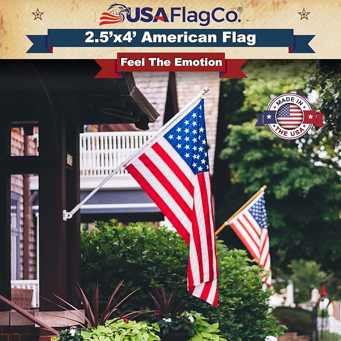 Stars and Stripes American Flag by USA Flag Co. (Made in USA) The BEST 2.5x4 Embroidered Stars and Sewn Stripes United States Flags - 2.5 x 4 ft.