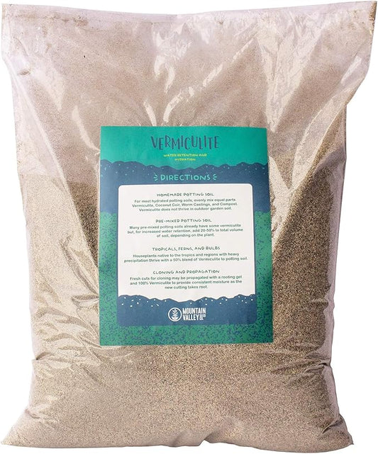 Horticultural Grade Vermiculite - Ten 8 Quart Bag ~2.5 Lbs Each - Fine Coarseness (Like Sand) - Soil Amendment Additive Conditioner - for Growth, Aeration, Water & Nutrient Holding for Potting Mix