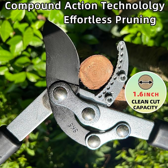 Loppers for Tree Trimming Heavy Duty Branch Cutter with Compound Action, Effortless Tree Pruner Extendable 21-26" Loppers for Gardening, Long Handle Pruning Shears with 1.6" Clean Cut Capacity