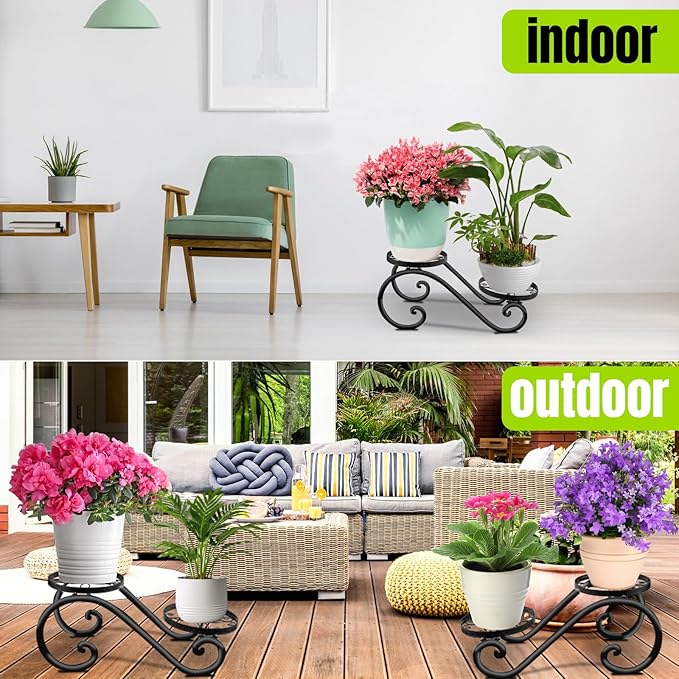 HLC Metal Plant Stand Flower Pot Holder Indoor Outdoor Plant Display Shelf Rack for Garden