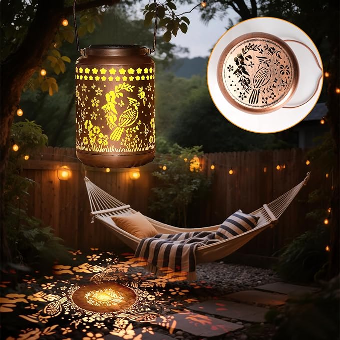 Cardinal Solar Lantern Outdoor Cardinal Decor Garden Decor Waterproof Light Hanging Solar Lights Yard Decor, Christmas Gifts, Gifts for Women, Gifts for Mom, Gifts for Grandma
