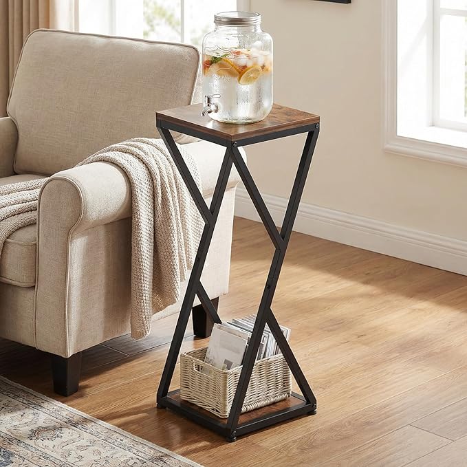 2-Tier Tall Plant Stand Indoor, Corner Plant Stands for Indoor Plants Multiple, Small End Table for Living Room, Corner Side Table for Home Decor