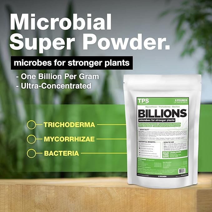 TPS NUTRIENTS Billions Concentrated Microbial Root Enhancer, 100% Water-Soluble with Mycorrhizae, Bacteria and Trichoderma, 5 Pound