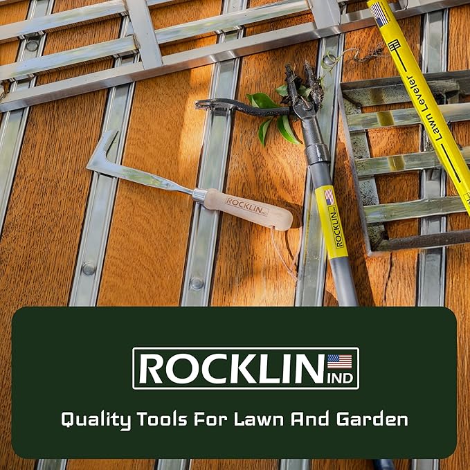 Rocklin™ Lawn Leveling Rake |Stainless Steel Surface Leveling Tool | Level Soil or Dirt Ground Surfaces Easily | 48” x 10” Ground Plate | 78” Extra Long Handle