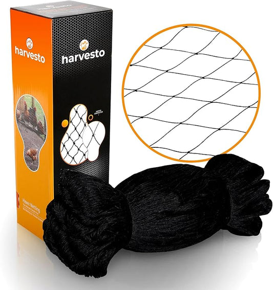 Harvesto Heavy Duty Bird Netting for Chicken Coops & Runs | Tree & Garden Netting Mesh 1-1/2" | Keep Hawks, Birds & Predators Away | Bird Netting for Blueberry Bushes, Vegetables & Fruit (25' x 25’)