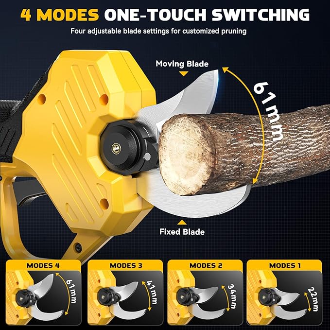Cordless Electric Pruning Shears: 1.5-2 Inch Portable Pruning Shears Compatible with DeWalt 20V Battery (No Battery) - Garden Pruners Tool with LCD Display & SK7 Blades