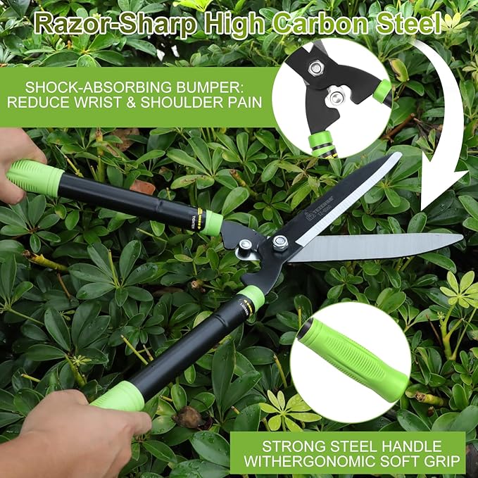 Telescoping Hedge Shears 23-30", Hedge Clippers for Trimming Hedges & shrubs & bushes，Manual gardening shears with Extendable Handle for Yard Landscaping