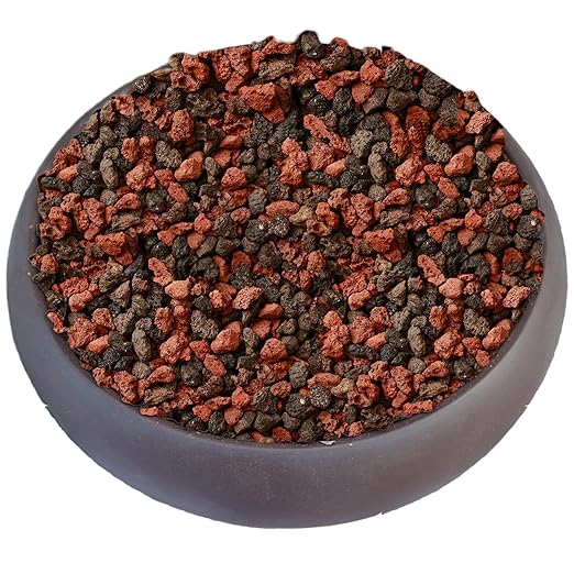 11 Pounds Mix Lava Rocks, 5-8 mm Red and Black for Plants, Bonsai, Horticultural Grit Soil Cover Gravel for Succulents, Hydroponics, Fairy Gardening, Top Dressing, Plant Drainage