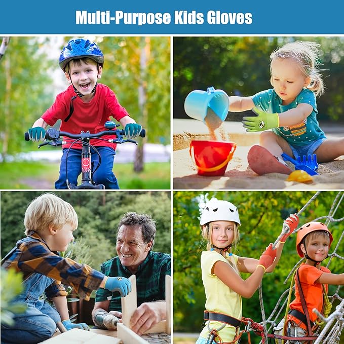 18 Pairs Kids Gardening Gloves Children Garden Glove Foam Rubber Coated Yard Work Gloves for Kids Toddlers Youth Boys Girls (Small (Age 3-5))