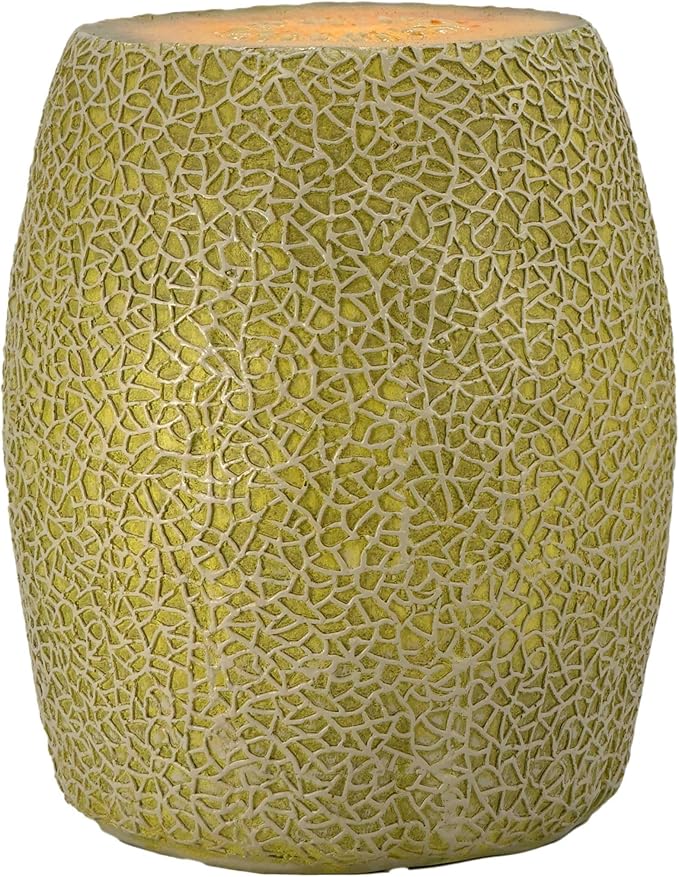 Galt International 18" Cantaloupe Friut Stool Polyresin Side Table Home Decor Plant Stand Garden Indoor Outdoor Decorations