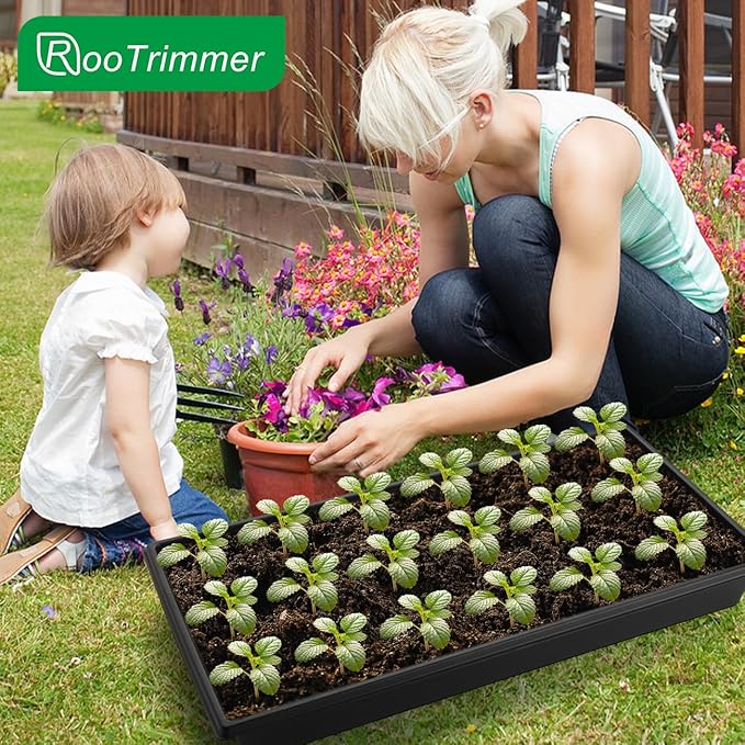 Seed Starter Kit - 10 Pack 1020 Seed Trays with 2 Seedling Heat Mats for Plants (10"x20.5"), Complete Seed Germination Kit for Indoor Gardening, Greenhouse Accessories Gardening Gifts