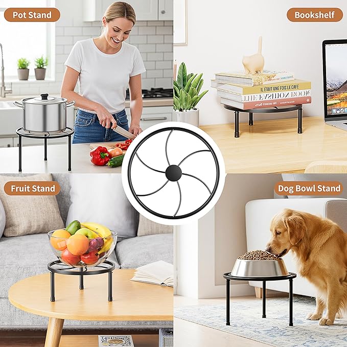 5-Pack Metal Plant Stand Indoor,Plant Stand for Multiple Plants,Anti-Rust Plant Pot Shelf,Round Plant Pot Holder for Outdoor Indoor Planter,Living Room,Balcony Decor(BlackKite)