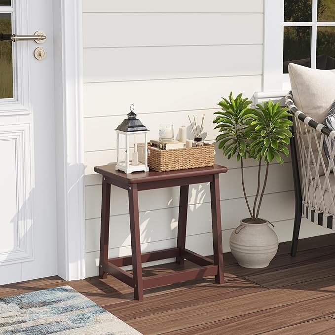 Wood End Table Side Table Tall Seat Stool Dining Stool Wooden Plant Stand Indoor Bedside Table Nightstand Plant Table Bathroom Flower Pot Stand for Living Room Bedroom Kitchen (Chocolate)