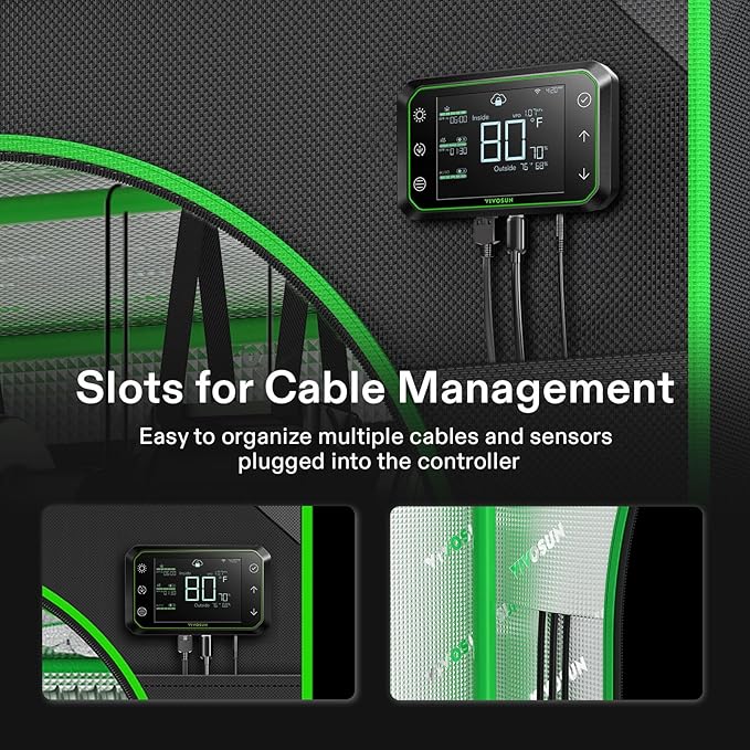 VIVOSUN GIY Smart Grow Tent System 3x3, WiFi-Integrated Grow Tent Kit, with Automate Ventilation and Circulation, Schedule Full Spectrum 200W LED Grow Light, and GrowHub E42A Controller