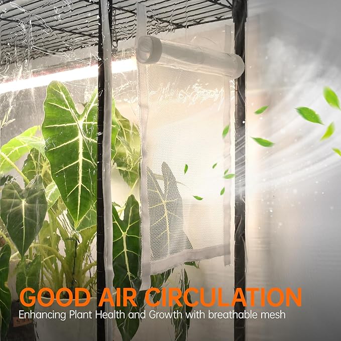 Bstrip Indoor Greenhouse with Grow Light, Mini Green house with 5 Pack T8 Full Spectrum Plant Lights, Plant Shelf with Tent for Indoor Plant, Seed Starting, Seed Tray, 29.5"x13.8"x71"