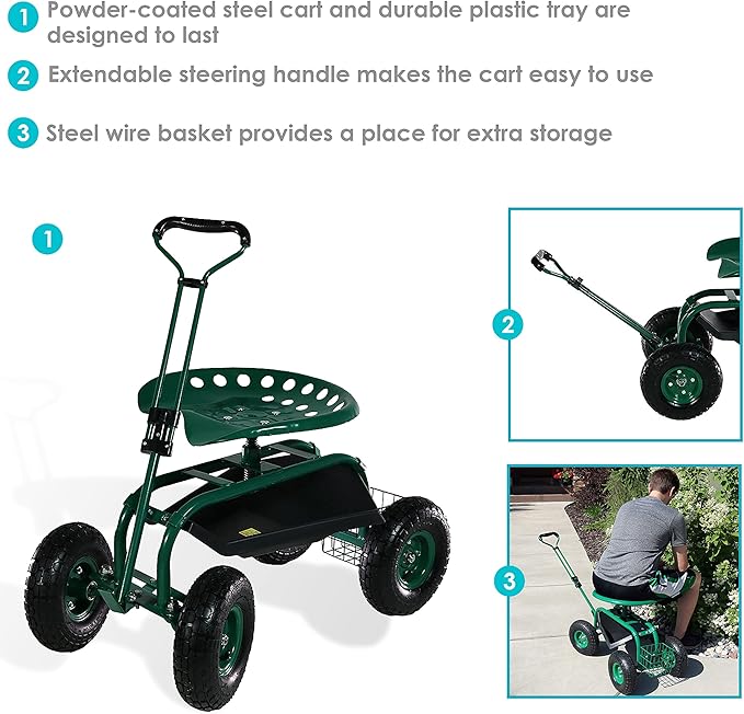 Garden Seat With Wheels