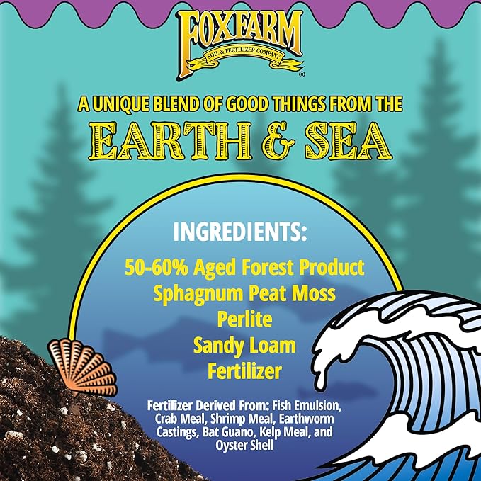 FoxFarm Ocean Forest Potting Soil, 1.5cu ft - Light, Aerated Texture, Designed for All Container Plants - pH Adjusted for Optimal Nutrient Uptake, Effectively Retains Moisture