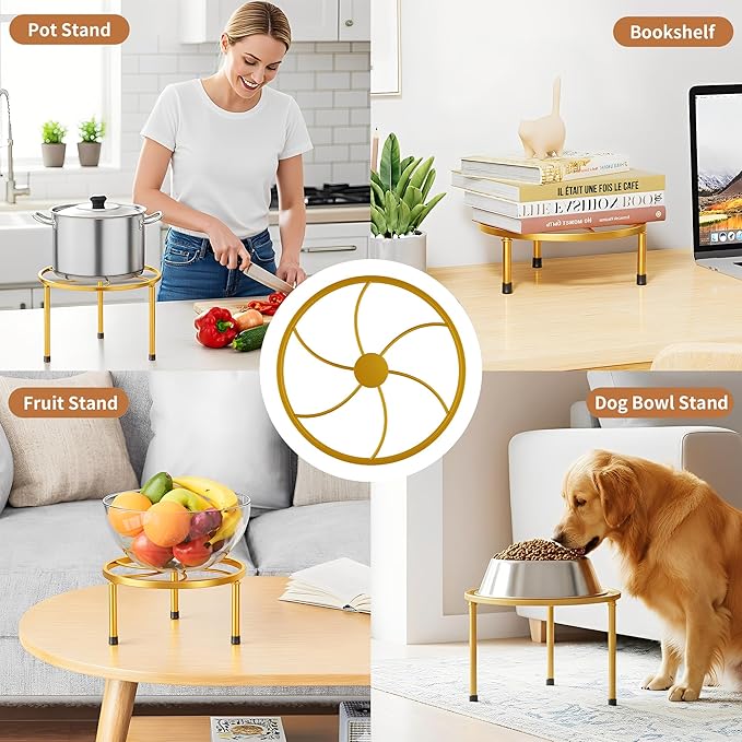 5 Pack Metal Plant Stands Indoor Outdoor,Potted Holder for Flower Pot,Heavy Duty Flower Pot Stands for Multiple Plant,Balck Potted Plant Holder for Garden Home(GoldKite)
