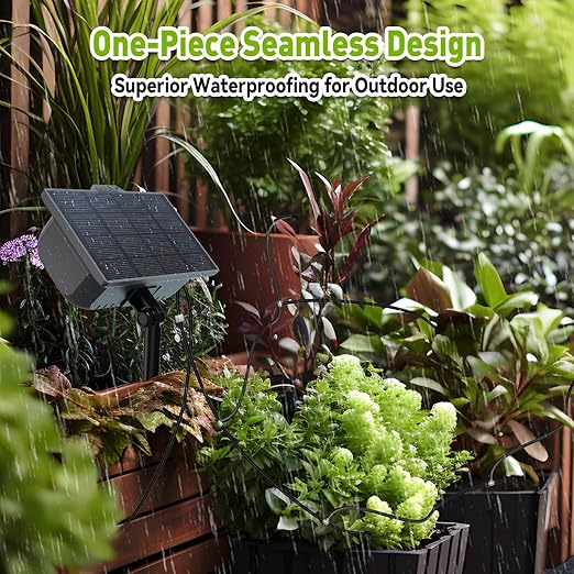 RAINPOINT Compact Programmable Solar Automatic Plant Waterer Kit Work with Indoor Outdoor,Self Watering Drip Irrigation Pump Indoor/Outdoor Vacation Free Low Water Auto Shut-Off Water 10-20 Plants