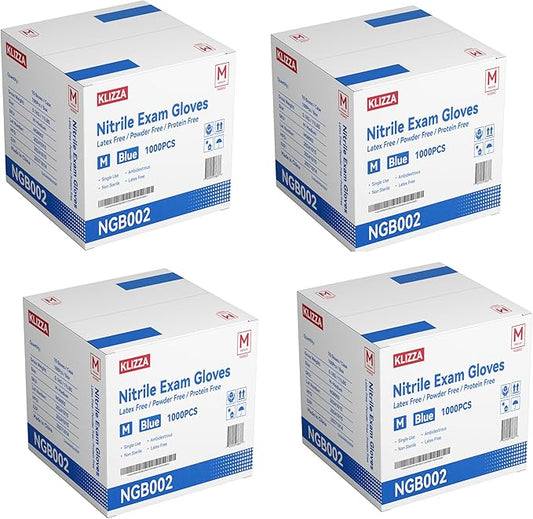 Nitrile Gloves Disposable Blue, Latex & Powder Free Rubber Gloves Safe for Food Prep, Cooking, Kitchen, Cleaning, Exam