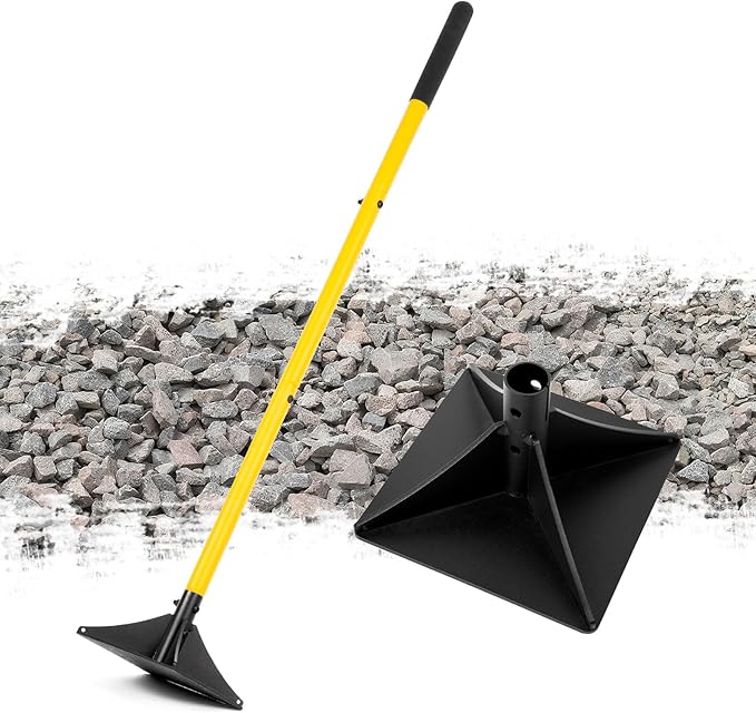 8"x8" Steel Tamper with 48" Handle, Heavy Duty Hand Compactor Tool for Leveling Soil, Gravel, Sand, Asphalt, Ground, Paver, Driveway, Garden, Yard, and Blacktop Repair