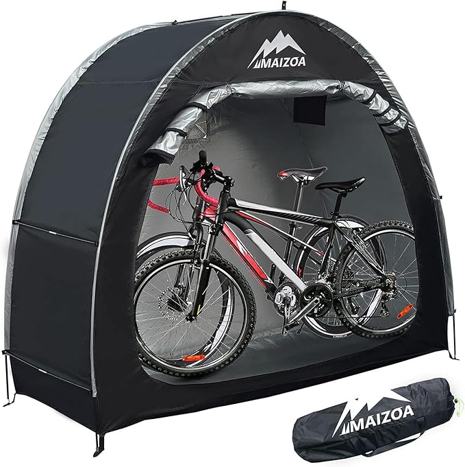 Bike Cover Storage Tent, Outdoor Portable Storage Sheltes/Bike Shed, 210D Oxford Fabric PU 5000 Waterproof for 2-3 Bikes, Suitable for Storing Bicycles, Motorcycles and Garden Tools, Various Tools