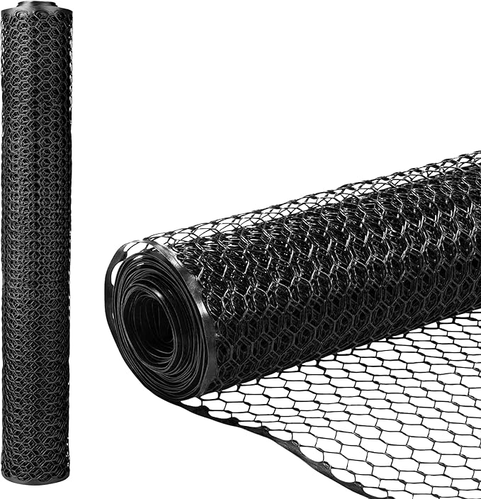Zebro Plastic Chicken Wire Fence – Flexible Poultry Netting & Garden Fence for Large Chicken Coops, Farm Use, Pet Enclosures & Agriculture – Weatherproof & Rust-Free - 4' x 100' Black