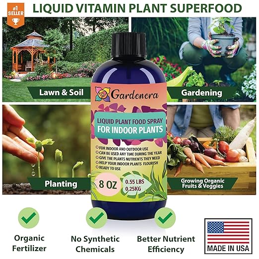 Gardenera Plant Growth Superfood for Bonsai Trees with 18 Key Vitamins & Minerals - Organic Plant Food Fertilizer - Micro-Fungi and Bio-Organisms for Bonsai Plant Care & Growth Enhancement - 32oz