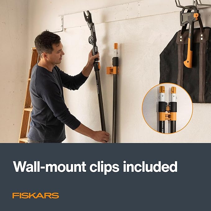 Fiskars XtendControl 12' Extendable Tree Pruner, Adjustable Pole Saw Branch Trimmer with 15" X1 Saw, 3-6' Extension Poles, and Secure Locking System for Precision Cutting