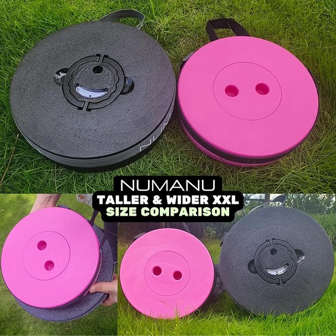 NUMANU 2PACK 2025 Upgraded XXL Collapsible Stool 19.7", 1000lbs Max Weight, Wider & Taller Pop Up Seat, Heavy Duty Portable Retractable Folding Chair or Travel Foot Rest, Gift for Camping & Outdoors