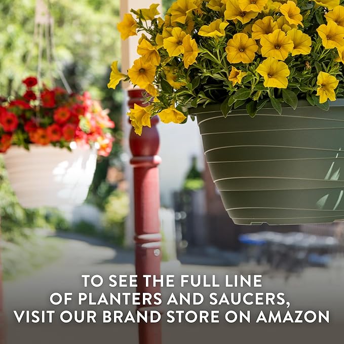 The HC Companies Wrapt Hanging Planters - Lightweight Plant Pot Hanger for Hanging Plants, Vegetables & Herbs - Outdoor & Indoor Hanging Basket for Plants (13" Black, Pack of 1)