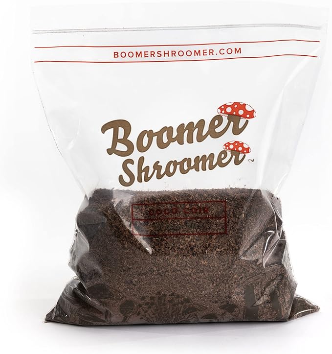 Boomer Shroomer Dry Bulk Substrate for Mushroom Cultivation (Coco Coir, Vermiculite, Gypsum) | Produces 10 Pounds of Pasteurized Substrate, Enough for Two Monotubs | Mushroom Substrate