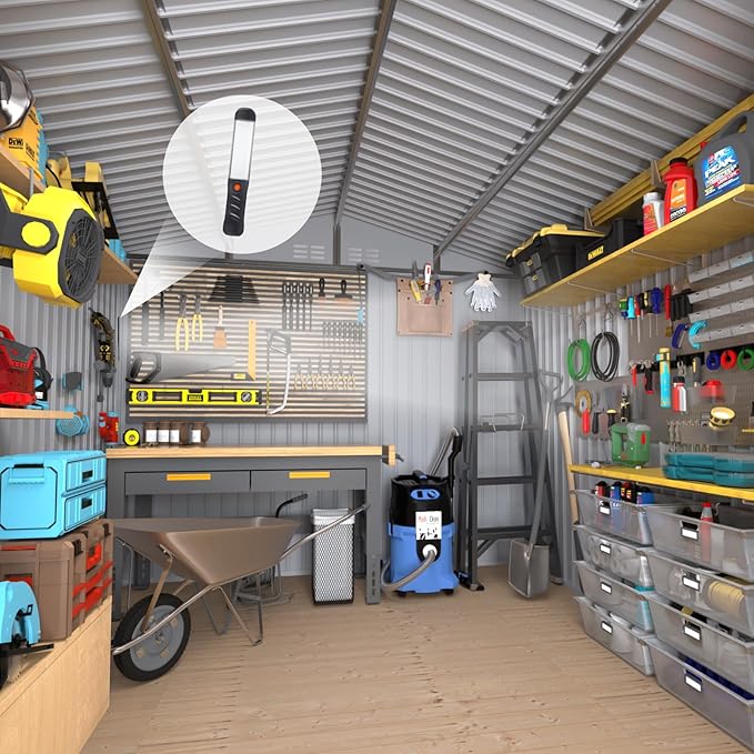 10x8 FT Outdoor Storage Shed, Metal Sheds & Outdoor Storage, Waterproof Sheds with Lockable Doors for Backyard (No Window)