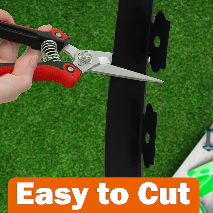Gardzen 1.5" x 100' Landscape Edging Kit, Garden Edging Coil Comes with 120 Pcs Spikes, No Dig Lawn Border Design