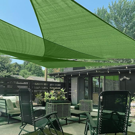 LOVE STORY Custom Size 8'x8'x8' Piquant Green Sun Shade Sail Triangle Sunshade Fabric Awning Canopy for Patio Backyard Carport Pergola (Customized)
