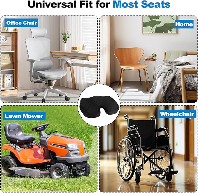 Lawn Mower Seat Cushion - Memory Foam Cushion for Riding Lawn Mower, Shock-Absorbing Seat Pillow for Long Hours of Operation, Ergonomic Cushions for Tailbone Pain Relief, Sciatica and Back Support