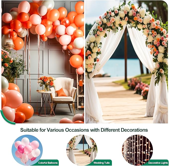 Heavy Duty Metal Garden Arch 7.6ft High Garden Arbor for for Climbing Plants Roses Vines, Outdoor Garden Lawn Backyard Patio, Garden Wedding Party Decoration