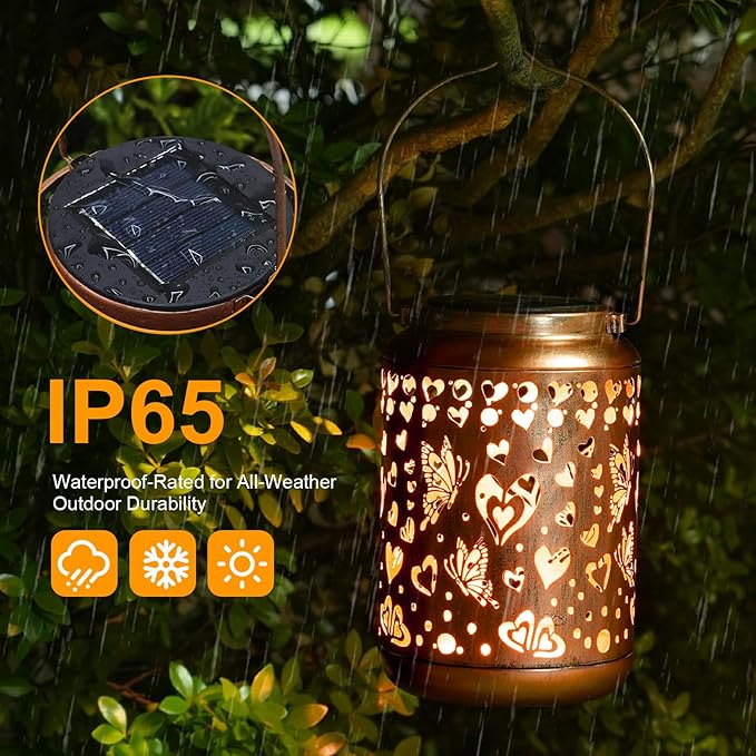 Solar Lanterns Outdoor, Love Mom Lantern Garden Decor Waterproof Decor Light Hanging Solar Lights Yard Decor, Christmas Gifts, Gifts for Women, Gifts for Mom, Gifts for Grandma