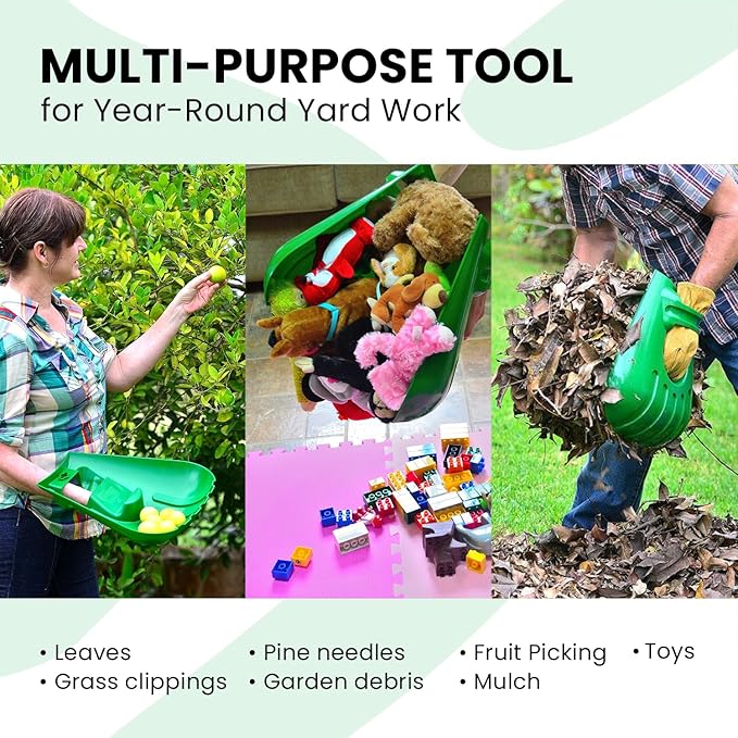 GARDEASE Leaf Scoops: Premium Ergonomic Large Hand Held Rakes for Fast Leaf, Lawn & Grass Removal (1 Pair)