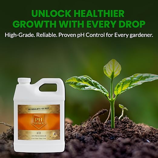 Humboldts Secret pH Down for Plants | Liquid pH Adjuster and Balancer for Soil Coco Hydroponics | Concentrated Phosphoric Acid Solution Supporting Nutrient Uptake and Strong Growth | 1 Gallon